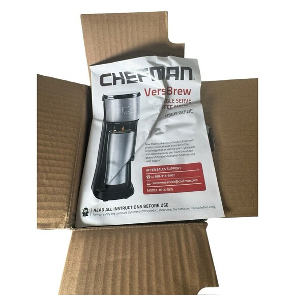 Single Serve Coffee Maker: K-Cup & Ground Compatible Single Cup Black- Chefman - Picture 11 of 12